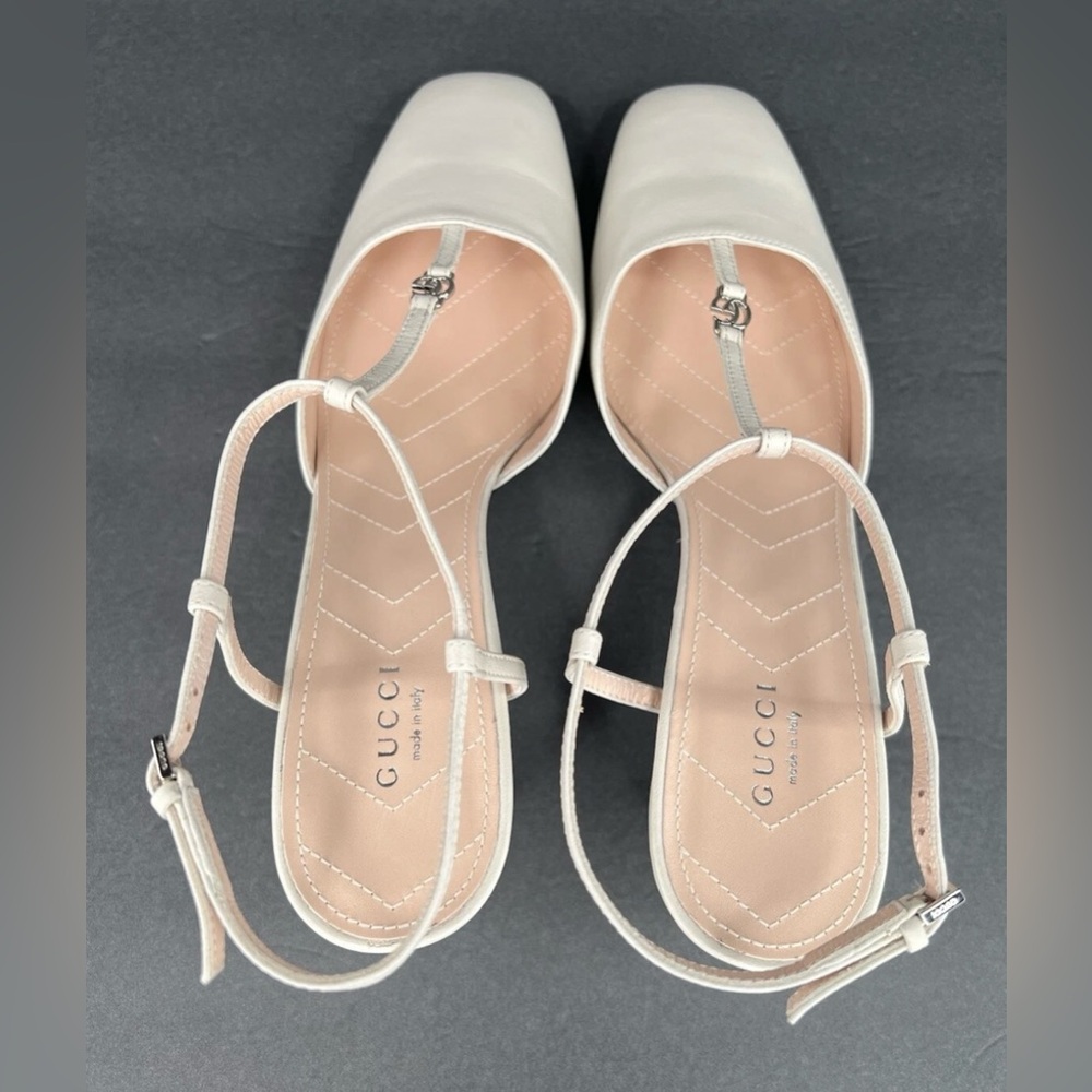 GUCCI WOMEN'S PETITE GG SLINGBACK NAPPA CHARLOTTE PUMPS SIZE EU 41 - Picture 9 of 11